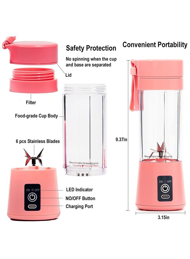 Bukela Portable Blender, Personal Size Blender Juicer Cup,Smoothies and Shakes Blender,Handheld Fruit Machine,Ice Blender Mixer Home (pink) - Image 2